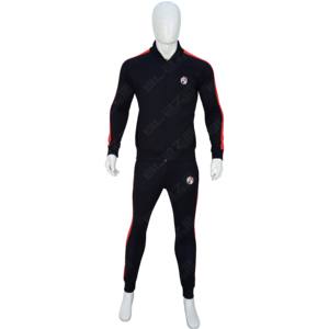 Ensemble de survêtement sportif pour homme et femme, dernier design, 100% coton, respirant, séchage rapide, logo personnalisé, rouge et noir - Product Image 4