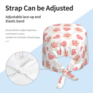 Bright Solid Color Woven Cotton Unisex Tie Back <b>Scrub</b> <b>Caps</b> Surgical Nurse Hat with Satin Lining - Product Image 5