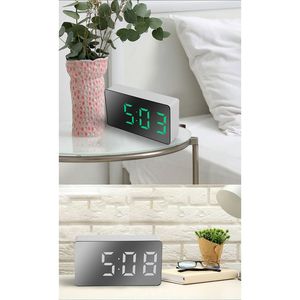 Mini <b>LED</b> Digital Alarm <b>Clock</b> with USB Power Portable Silent Mirror <b>Clock</b> for Bedroom and Car - Product Image 4