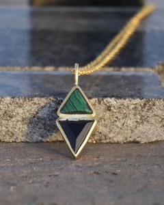Malachite Tourmaline Pendant <b>Necklace</b> Natural Green Black Gemstone Jewelry Healing Energy Gift Wholesale Supplier - Product Image 4