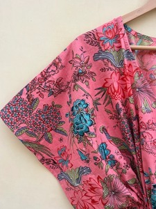 Vestido Kaftán Informal de Verano con Estampado Floral Tropical, sin Mangas, de Algodón, para Mujer, Playa, Asia, Islas del Pacífico, Vertexindiacorp - Product Image 4