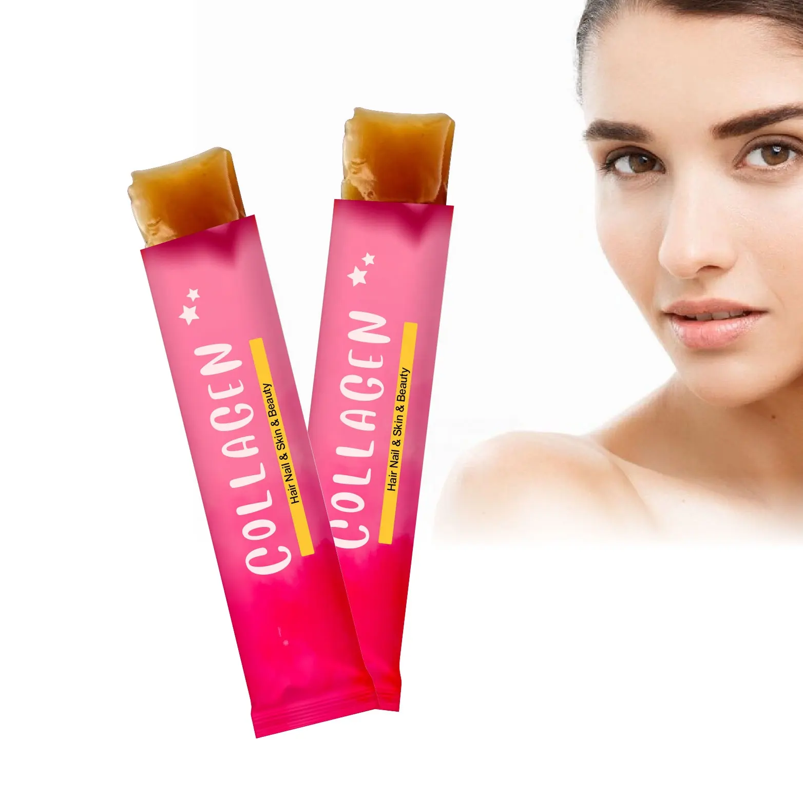 Extrair Jelly Stick | Natural Colágeno Vitamina C Skincare Mantém a Elasticidade da Pele Saúde Sabor Peach 15 PCS