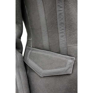 Chaqueta de Motociclista para Mujer, Gris, de Piel de Oveja Genuina, Suave, Impermeable, Reversible, Ecológica, Fabricantes, Totalmente Personalizada - Product Image 6