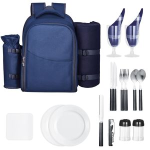 Zaino da Picnic Isolato per 2 Persone con Portabottiglie Staccabile e Scomparto Refrigerante - Product Image 1