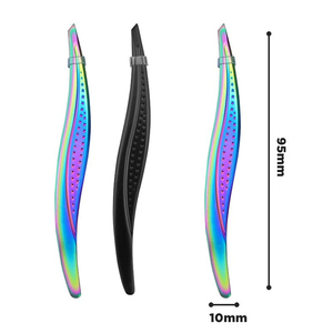 Custom Stainless Steel Eyebrow Eyelash Tweezers For <b>Make</b> <b>Up</b> Top Design High Quality Brow Tweezer With Packaging - Product Image 1