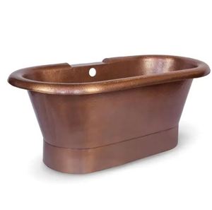 Finished Handcrafted Pure Copper pedestal Free Standing Copper Bath Tub Hot selling at cheap - Product Image 3