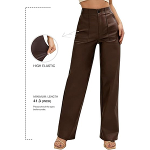 Pantalones de Cuero para Mujer, Servicio de Fabricación de Pantalones de Cuero con Etiqueta Privada y Diseño Personalizado OEM - Product Image 5