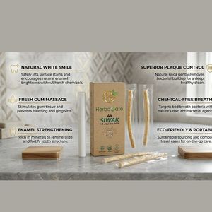 Siwak Miswak Stick 12 Pack Traditional Natural <b>Tooth</b> <b>Cleaning</b> Kit Perfect For Daily Oral Care Healthy Looking <b>Teeth</b> And Fresh - Product Image 1