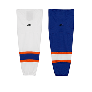 Chaussettes de hockey sur glace personnalisées professionnelles, imprimées par sublimation, avec logo d'équipe, couleurs personnalisées, protège-jambes antidérapants, élastiques, respirants, en maille. - Product Image 1