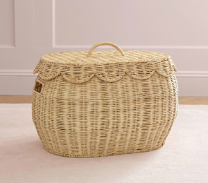Rattan Stackable Storage <b>Basket</b> <b>Shelf</b> Wicker Organizer Bin For Books Toys Nursery Closet Home Storage Solution Kids Room - Product Image 5
