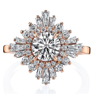 Anillo de compromiso de oro macizo de 14k/18k moderno y elegante, estilo Art Deco, con diamante redondo cultivado en laboratorio, para mujeres y niñas. - Product Image 1