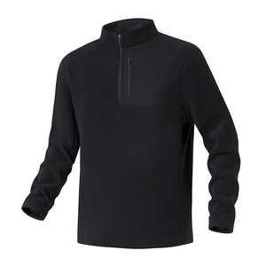 Autumn Winter Spring Men's Half <b>Zipper</b> Fleece <b>Jackets</b> Chest <b>Pockets</b> Stand Collar Outdoor Warm Hiking Fleece <b>Jackets</b> - Product Image 2