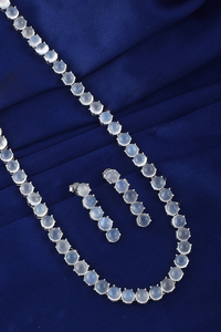 Moonstone <b>Necklace</b> <b>Set</b> in 92.5 Sterling <b>Silver</b> KLSS-40170 - Product Image 4