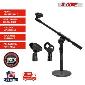 Support de microphone de bureau universel à base ronde 5-en-1 pour table - Product Image 4