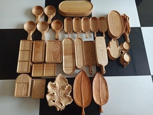 Plateau de service en bois écologique le plus vendu, assiette de petit-déjeuner au design moderne, marque Blue Lotus Farm, vaisselle d'hôtel, rangement - Product Image 4
