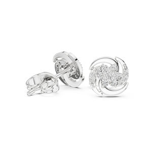 Pendientes de compromiso de oro rosa de 14 quilates con diamantes cultivados en laboratorio para mujer |   Diamante Cultivado Nuevo - Product Image 6