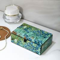 Luxe gepolijste bedrukte sticker houten juwelendoos en doos voor gedroogd fruit, handgemaakt voor thuisdecoratie en bruiloftdecoratie