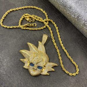 Collar con Colgante de Dibujos Animados, Estilo Hip Hop, con Diamantes, Chapado en Oro de 18K, para Hombre y Mujer - Product Image 5