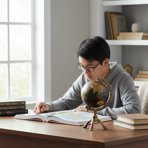 Globo Terráqueo Metálico Grande de 40 cm |   Mapa Detallado Multicolor con Soporte Negro Resistente |   Globo Terráqueo Educativo para el Aula y la Oficina - Product Image 5