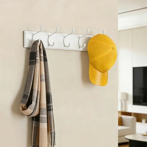 <b>Wood</b> Foldable Wall Mounted Hook Rack 6 Hooks Rustic Style Beverage Storage Hooks & <b>Rails</b> - Product Image 6
