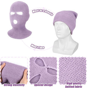 Pasamontañas de punto unisex con 3 orificios, cubrecara transpirable, impermeable, ajustable, a prueba de viento, para adultos, para actividades al aire libre - Product Image 6