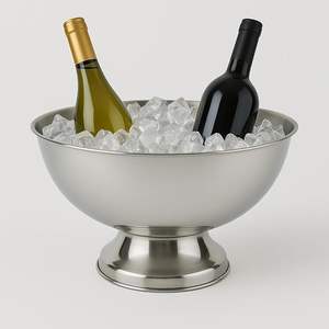 Cuenco de Acero Inoxidable Grande de Alta Calidad con Acabado Pulido, Cuenco para Servir Bebidas en Fiestas y Eventos, Venta al Por Mayor - Product Image 1