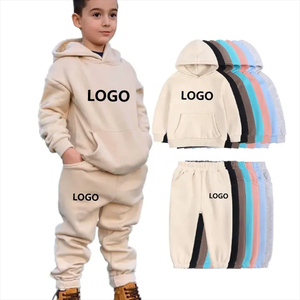 Customize Hoodies and Sweatpants Children 2Pcs Winter <b>Tracksuit</b> Kids Sweatsuit Clothes Set - Product Image 1