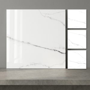 Baldosas de Porcelana con Aspecto de Mármol Blanco, 600x600mm, 18mm/20mm, Antideslizantes, Cerámica Esmaltada para Interiores Modernos y Exteriores de Villas - Product Image 6