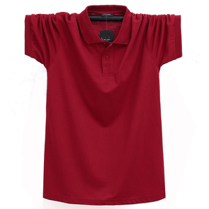 Camisa Roja de Manga Corta para Hombre, Color Sólido, Casual, Transpirable, Tejida en Poliéster, Corte Regular, Diseño con Botones - Product Image 1