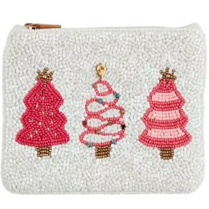 Stylish Handmade Beaded Embroidery <b>Christmas</b> <b>Trees</b> Design <b>Small</b> Wallet Bag High Quality Cute Fancy & Latest Trendy From India - Product Image 1