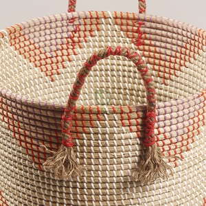 Dệt Châu Phi Quần Áo Giặt Hamper-Cỏ Biển Giỏ Giặt Với Nắp Và Tay Cầm - Product Image 3