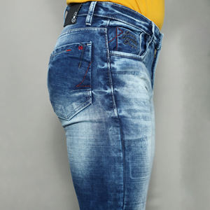 Jeans en denim stretch bleu clair taille mi-haute pour hommes Gex – Vente en gros - Product Image 3