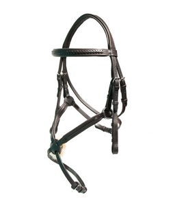 ANNABELLE EQUESTRIAN – Bridon anatomique élégant avec frontale tressée surélevée et coussinet de nez en peau de mouton – Taille personnalisée – Meilleure vente en gros - Product Image 1