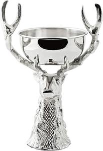 Statue de tête de renne en métal argenté de style moderne, décoration festive de Noël, sculpture de cerf, art animalier forestier - Product Image 3