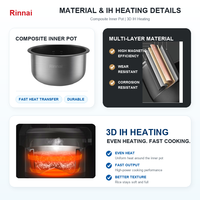 Olla Arrocera Eléctrica Comercial Rinnai IH en Oferta, Vaporera para Arroz, Arrocera para Restaurantes, Hoteles, Cantinas y Servicios de Catering