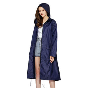 Heavy Rainproof Canvas Stand Collar Plastic Rain Coat with Front Pockets Reflective Big Size Breathable for Men - Product Image 2