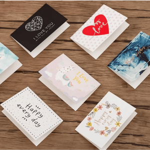 Cartes postales personnalisées, cartes de vœux et de remerciement imprimées UV pour emballages cadeaux d'entreprise, conception OEM, vente en gros, faible MOQ - Product Image 1