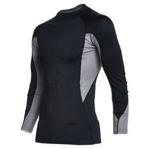 เสื้อรัดรูปแขนยาวสำหรับผู้ชาย สีตัดต่อ แห้งเร็ว 100% โพลีเอสเตอร์ ป้องกันแสงแดด UPF 50+ เหมาะสำหรับกีฬา BJJ MMA - Product Image 6
