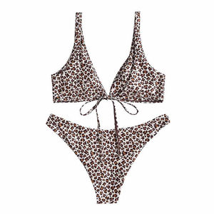 Women 2 Piece Bikini <b>Swimsuit</b> Set <b>Push</b> <b>Up</b> High Quality Customized Colors Front Logo Print Plaid Quick Dry Breathable Adjustable - Product Image 3