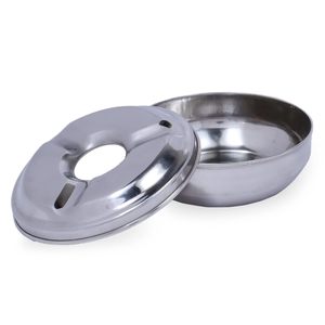 Cendrier en acier inoxydable avec couvercle, porte-cendres pour la maison, le bureau, le bar, accessoires pour fumeurs, argent - Product Image 3