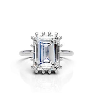 Diamond <b>Statement</b> <b>Ring</b> in Silver Bold Men's Fine Jewelry Piece Featuring Central Round Brilliant Cut Moissanite Solitaire Luxury - Product Image 2