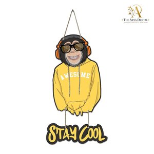 Artvibes Stay <b>Cool</b> <b>Decorative</b> Wooden Wall Art for Living <b>Room</b> and Office - Product Image 5
