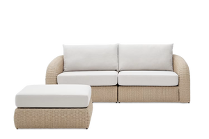Contemporary Rattan Outdoor Sofa Set 4 Seater Weather Resistant Garden Furniture Beige Wicker Frame - Product Image 5