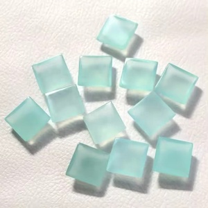 Pierre précieuse naturelle de calcédoine aqua de 10 mm, taille princesse, calibrée, pour la fabrication de bijoux, fournisseur en gros d'usine, prix de gros - Product Image 3