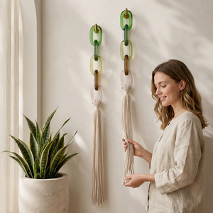 Sculpture en résine en forme de chaîne, étanche, art modelé à la main avec forme irrégulière, design personnalisable par la collection artisanale pour la décoration intérieure - Product Image 1