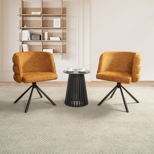 Set di 2 Sedie da Pranzo Moderne Girevoli a 270 Gradi, Sedie da Ufficio Imbottite con Base in Metallo per Camera da Letto e Soggiorno - Product Image 4