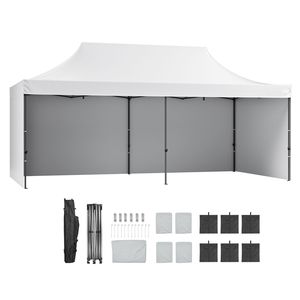 Gazebo Pop-Up 3x6 m con Pareti Laterali Rimovibili, Tenda Istantanea Portatile in Borsa con Ruote, Resistente ai Raggi UV e Impermeabile - Product Image 1