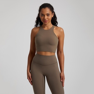 Nuevo Conjunto de Yoga de 2 Piezas para Mujer, Color Sólido, Spandex/Nailon, Transpirable, Ligero, de Secado Rápido, Ecológico, Ropa Deportiva - Product Image 4