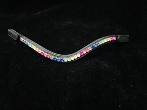 Diadema de Cuero para Caballo Rub International con Cristales AB Coloridos, Diseño Personalizado Modelo 0786 de Uttar Pradesh - Product Image 5