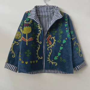 Trending Suzani Velvet Jacket Handcrafted Floral Embroidered Winter <b>Coat</b> Bohemian Custom Suzani Jacket - Product Image 1